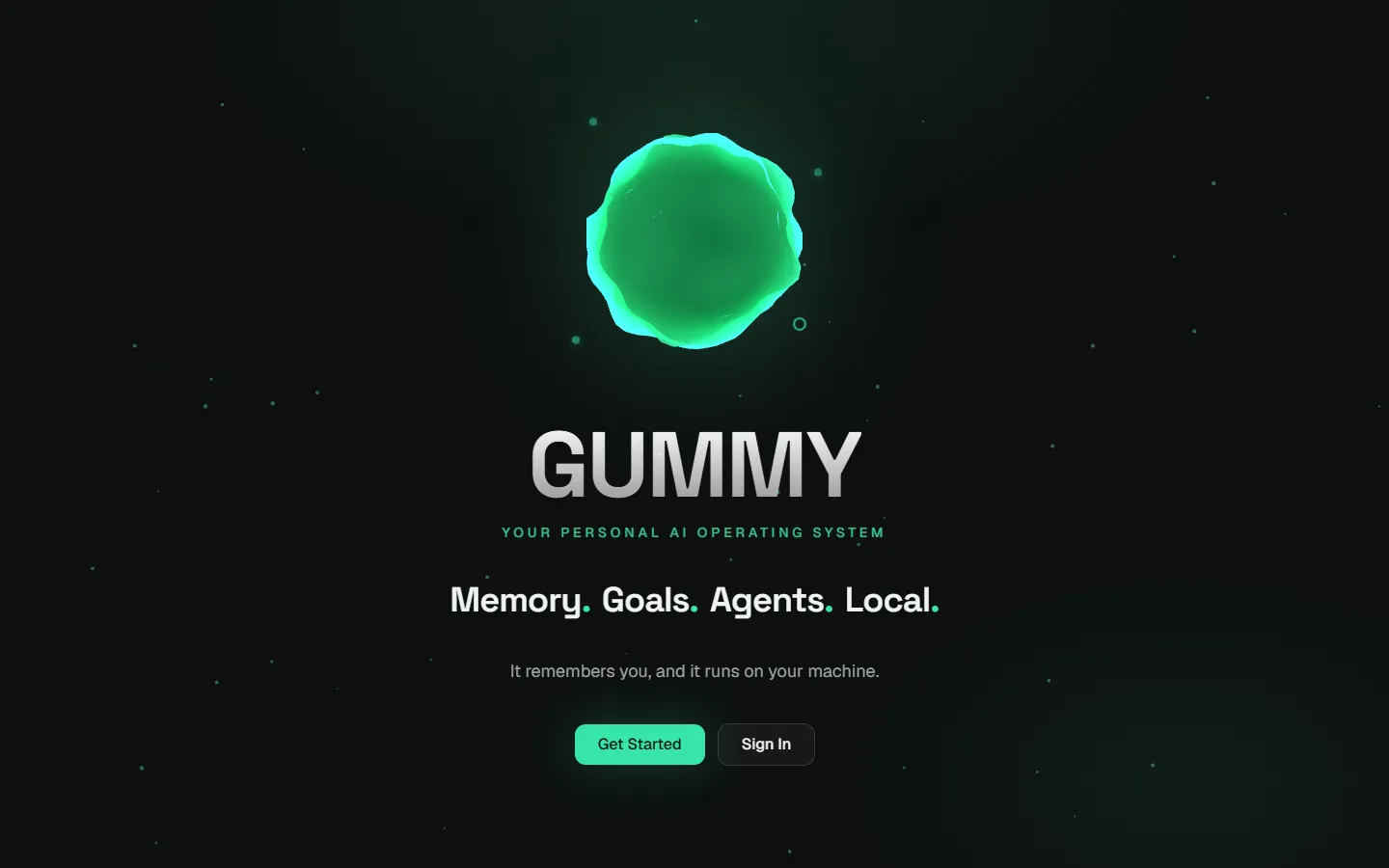 GUMMY OS landing screen